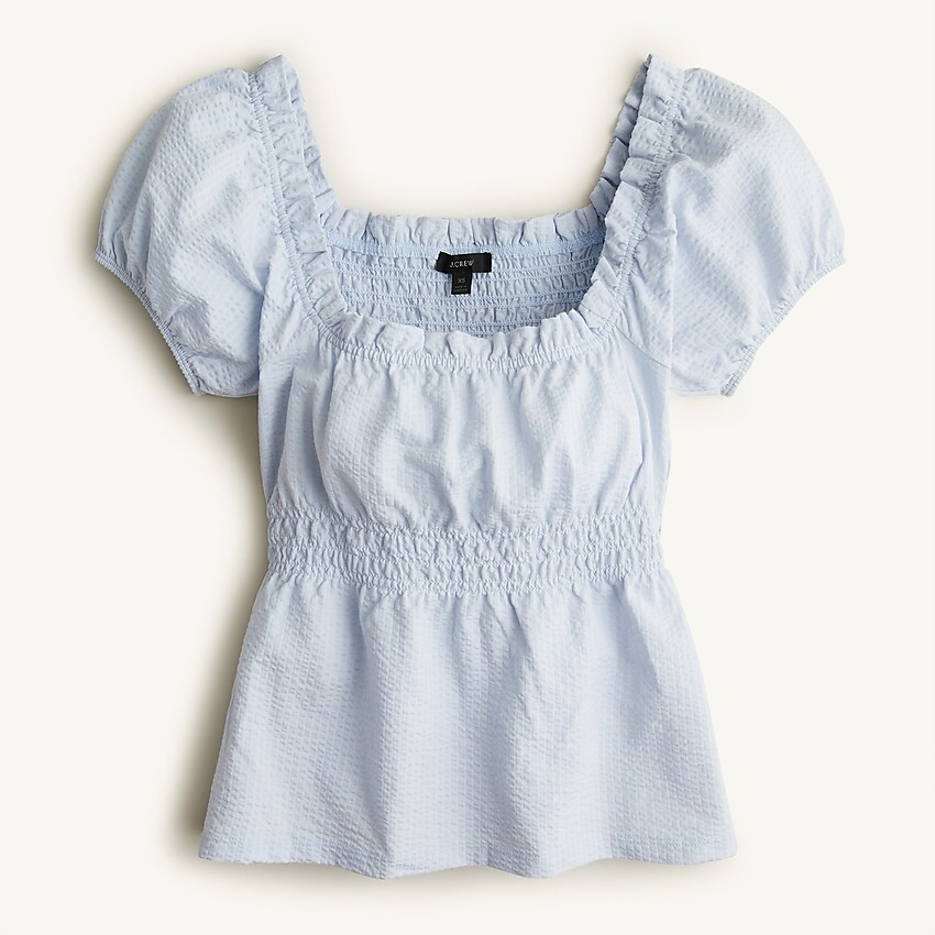 Seersucker smocked top | J. Crew US