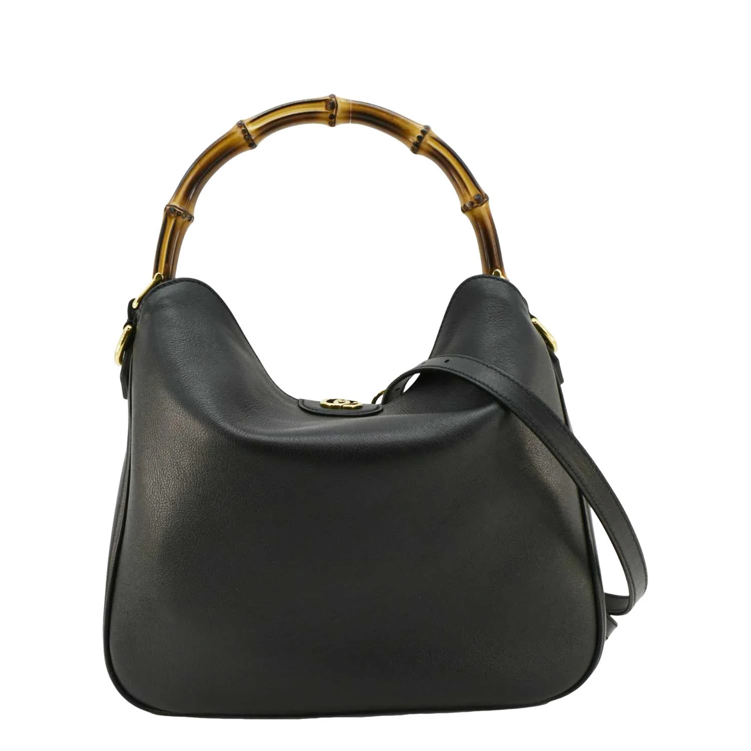 Pre-Owned GUCCI Diana Medium Leather Top Handle Shoulder Bag Black 746124 - Walmart.com | Walmart (US)