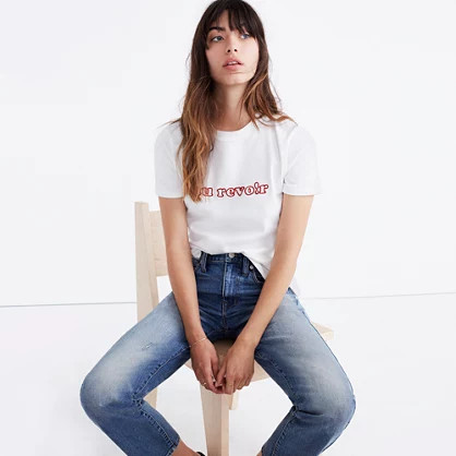 Embroidered Au Revoir Retro Tee | Madewell