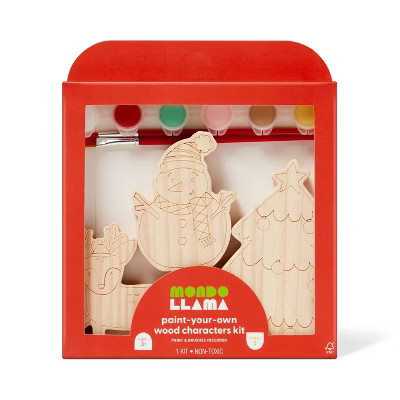 Christmas Craft Paint-Your-Own Wood Holiday Characters Kit - Mondo Llama™ | Target