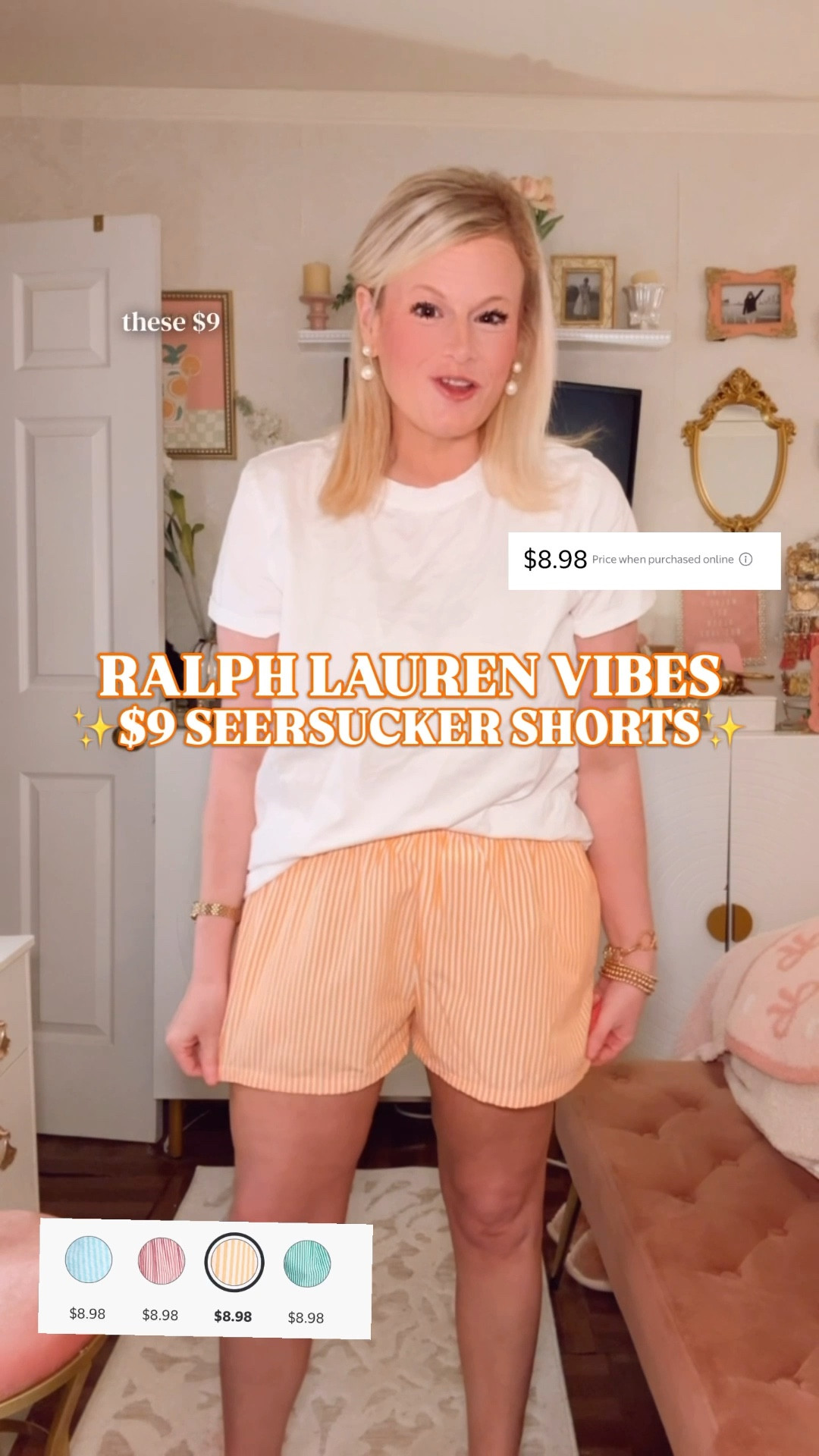 The Orange Seersucker Short That Is $9 at Walmart. 🧡

Ralph Lauren has built entire summer collections around shorts like this. 

The warm orange stripe. The seersucker texture. These are $9 at Walmart and they are already a bestseller.

That warm, saturated orange stripe that belongs on a sailboat or a tennis court or anywhere summer is happening. The color that makes a white tee and a pair of sandals look like an outfit someone thought about.

Mid-rise. Elastic waistband with adjustable side bungee cords that let you dial in the fit. Two side pockets. Relaxed fit. 2 inch inseam.

Large for length. Size up if you want more length.

The throw-on short for every preppy summer morning. The color does all the work.

It works for:
🧡 Ralph Lauren look for less
🧡 Preppy summer outfit
🧡 Spring break outfit
🧡 Vacation outfit women
🧡 Beach town weekend
🧡 The $9 short that makes the whole outfit

Ralph Lauren look for less, Ralph Lauren seersucker look for less, seersucker shorts women, preppy shorts women, preppy summer outfit women, preppy spring outfit women, spring shorts women, summer shorts women, striped shorts women, seersucker stripe shorts, orange shorts women, orange seersucker shorts, casual summer shorts women, vacation shorts women, spring break outfit women, spring outfit women, summer outfit women, resort wear women, coastal style women, preppy style women, affordable preppy shorts, Walmart fashion finds, Walmart style women, Walmart shorts women, No Boundaries shorts, look for less shorts women, designer look for less, shorts under $10, affordable summer shorts women, beach outfit women, spring wardrobe staples women
#LTKFindsUnder50 #RalphLauren #LookForLess #PreppyStyle 

#LTKSeasonal #LTKTravel #LTKActive