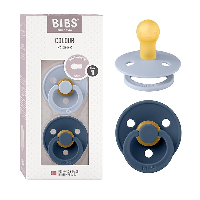 BIBS Pacifiers Colour Collection | Natural Rubber Baby Pacifier | Set of 2 BPA-Free Soothers | Ma... | Amazon (US)