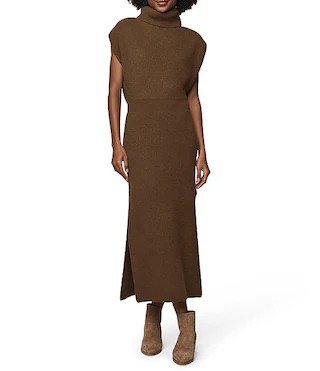 Splendid Marigold Knit Turtleneck Cap Sleeve A-Line Midi Dress | Dillard's | Dillard's