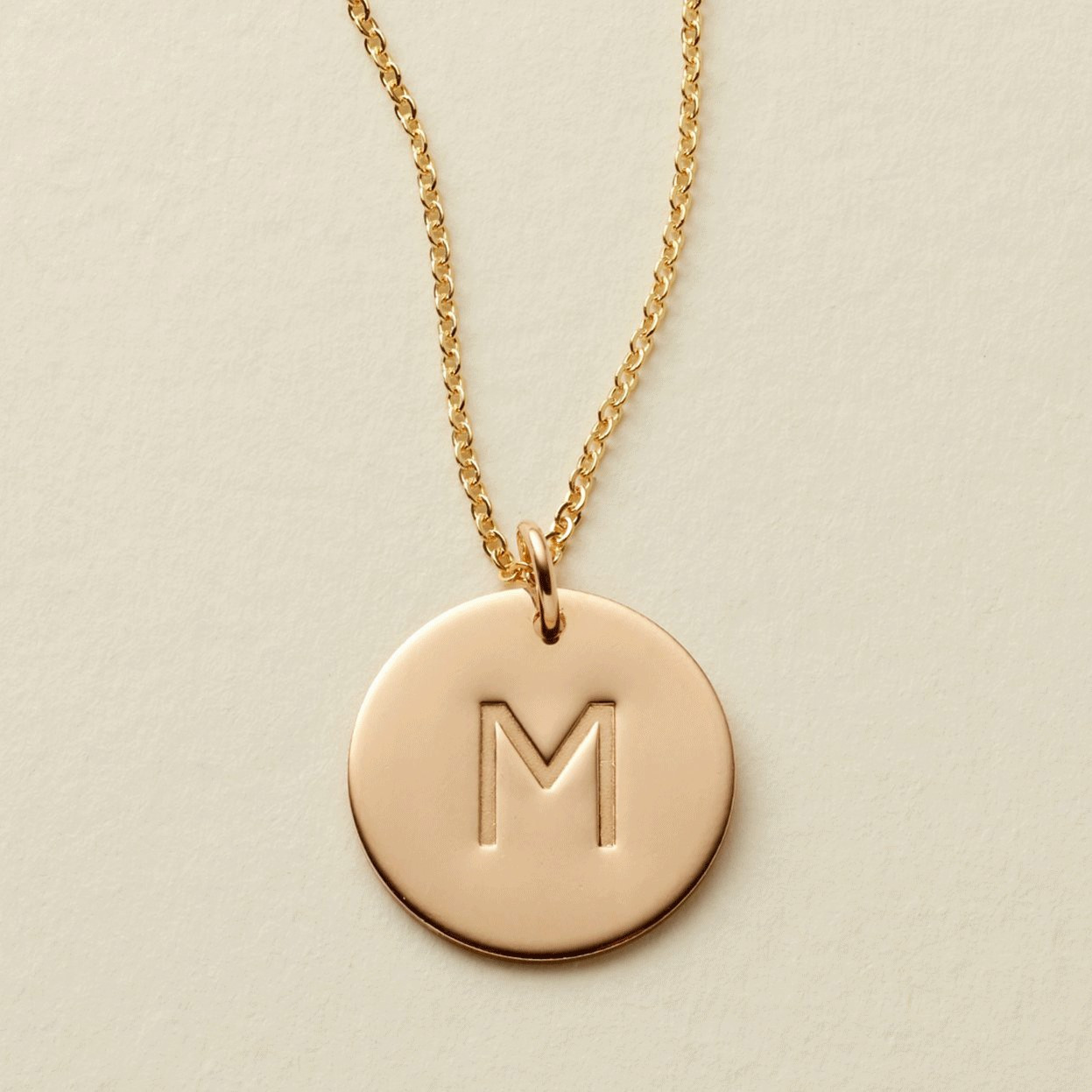 Initial Disc Necklace - 5/8" | Made by Mary (US)