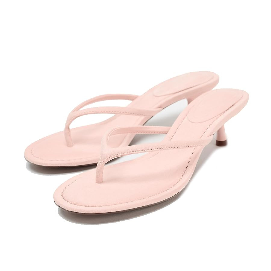 Women’s Suede Open Toe Thong Heeled Sandals Flip Flops Kitten Low Heels Sexy Fashion Comfort Sh... | Amazon (US)