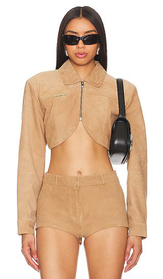 x REVOLVE Brielle Jacket in Latte Suede | Revolve Clothing (Global)