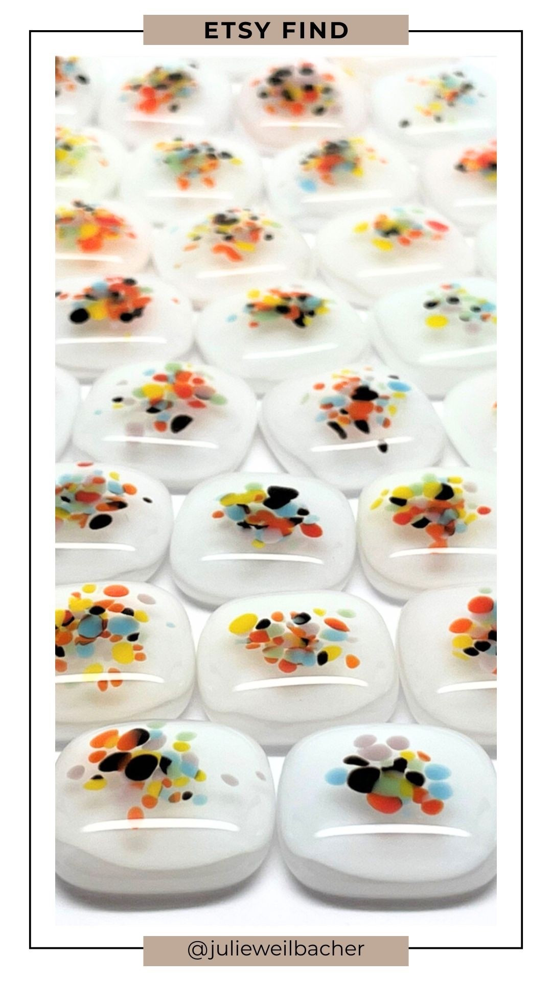 If you love working with glass that instantly elevates a project, these fused glass tiles are a must….and just look at those adorable sprinkles! ✨ Perfect for mosaics, mixed media art, accent areas like a backsplash, and even small home decor projects like trays or wall art. The rich sprinkle colors contrast beautifully with the white background. A great staple to keep on hand in your studio when you want something bold but versatile.

For mosaic tips, tutorials, inspiration, and so much more please visit my YouTube channel: YouTube.com/julieweilbacher. Follow @julieweilbacher on Instagram for all things mosaic art.

#glasstile #fusedglass #mosaic #craftsupplies #homedecorideas #mosaicart #glassart #mixedmediaart #spinkles #colorfuldecor #diyhomedecor

#LTKHome #LTKGiftGuide #LTKFindsUnder50