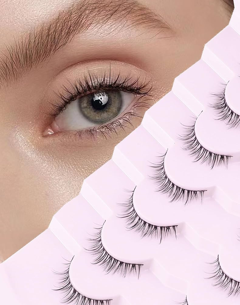 Onlyall Natural Lashes Short Eyelashes Wispy Lashes Natural Look Soft False Eyelashes False Eye L... | Amazon (US)