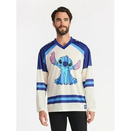 Stitch Men s & Big Men s Graphic Hockey Jersey with Long Sleeves Sizes XS-3XL | Walmart (US)