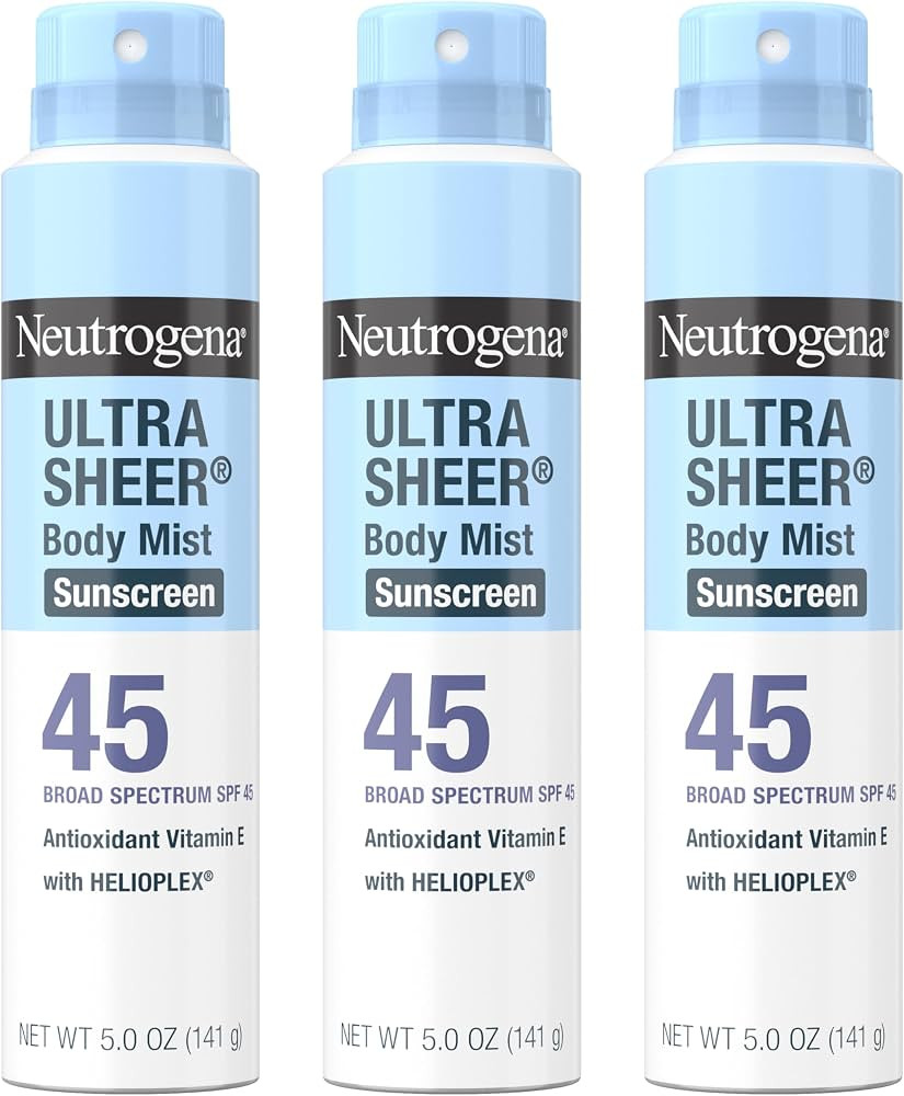 Neutrogena Ultra Sheer Sunscreen Spray SPF 45 Body Mist, Lightweight Non-Greasy Broad Spectrum UV... | Amazon (US)