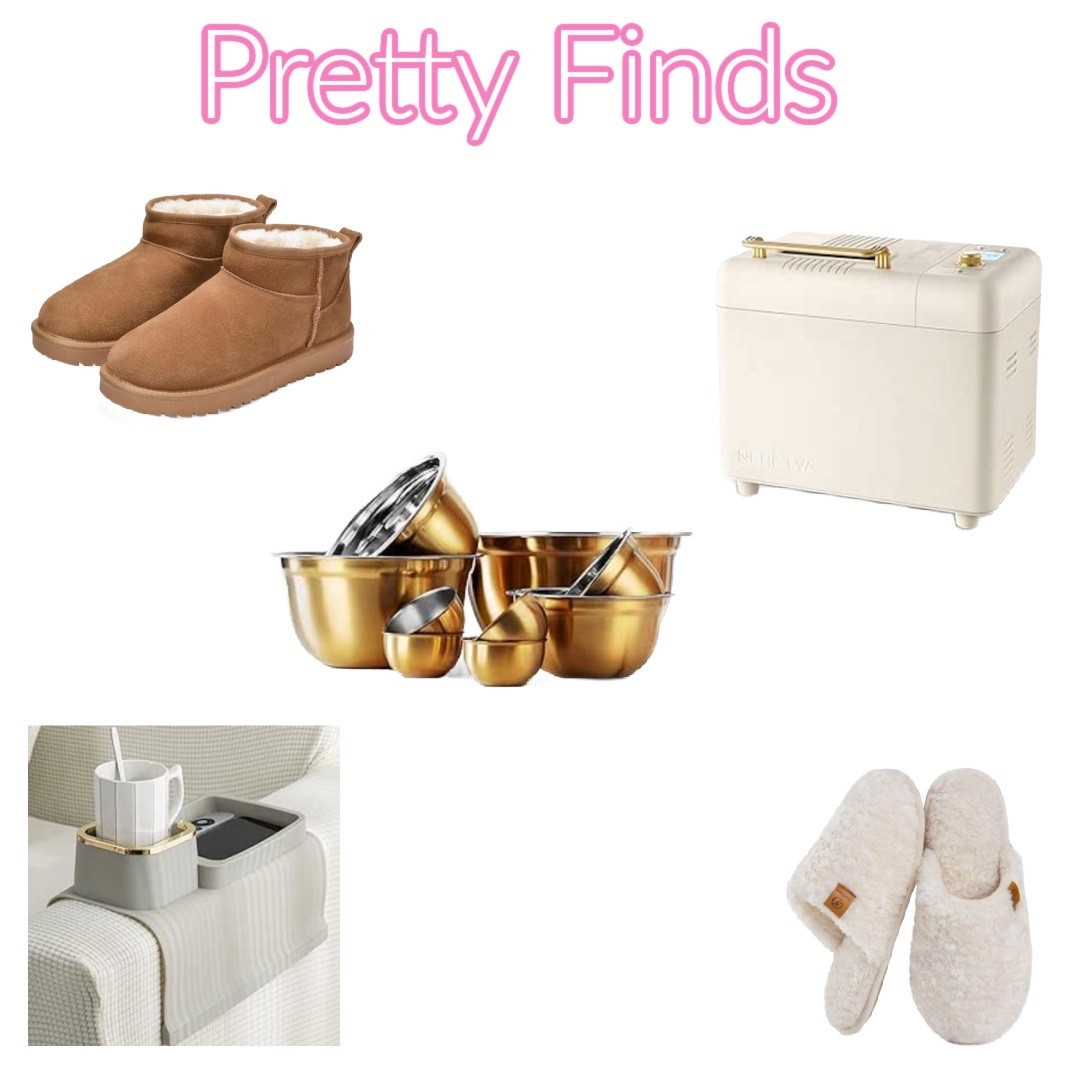 Amazon pretty things that are neutral colors and so pretty. 
Suede comfy boots. 
The prettiest white bread machine. 
Couch cup holder 
Comfy slippers 
Amazon finds 



#LTKFindsUnder50 #LTKHome #LTKOver40