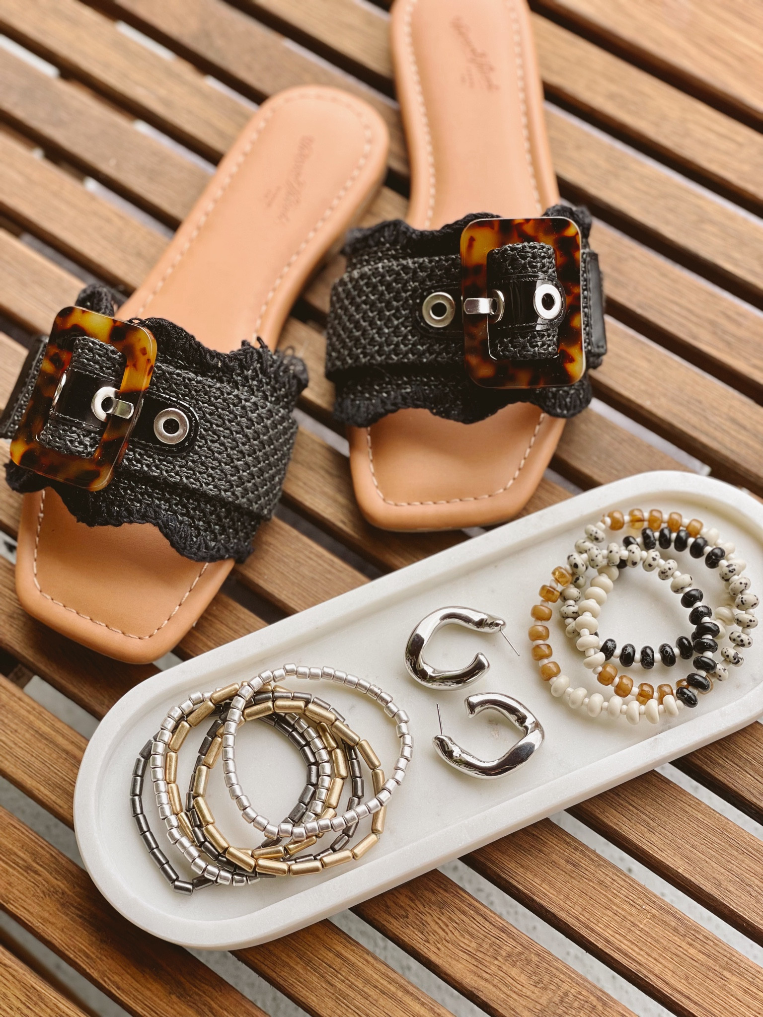 the Chrissy slide sandal & matching universal thread jewelry from Target! ✨ 

#LTKstyletip