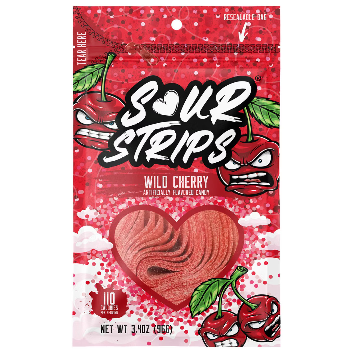 Sour Strips Wild Cherry Valentine's Candy - 3.4oz | Target