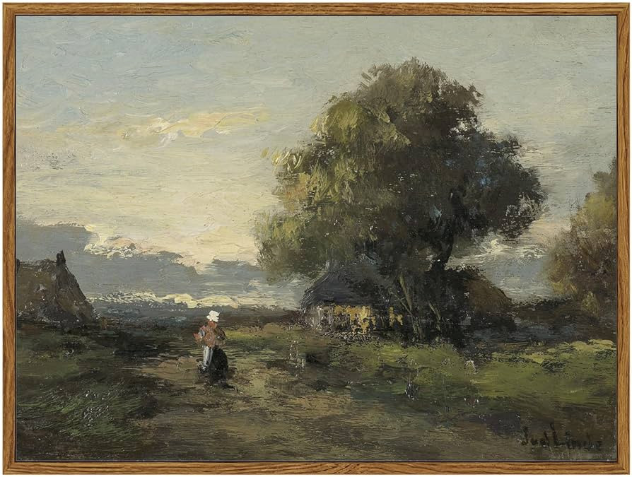 ARPEOTCY Vintage Framed Rustic Wall Art Decor, Bedroom Living Room Country Scenery Paintings Wall... | Amazon (CA)