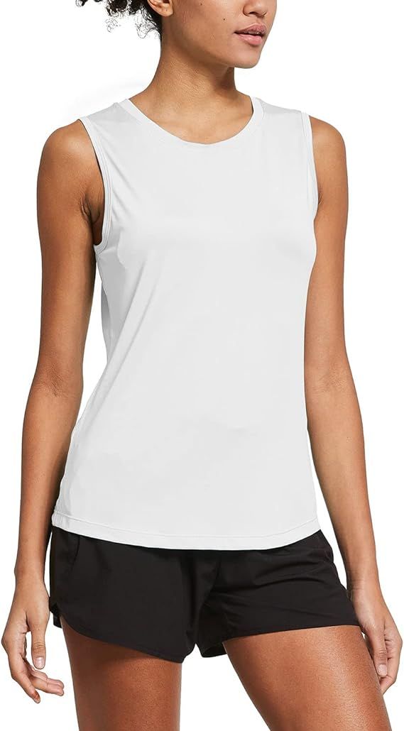 BALEAF Women's Sleeveless Workout Shirts Exercise Running Tank Tops Active Gym Tops | Amazon (US)
