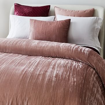 Crinkle Velvet Duvet Cover & Shams | West Elm (US)