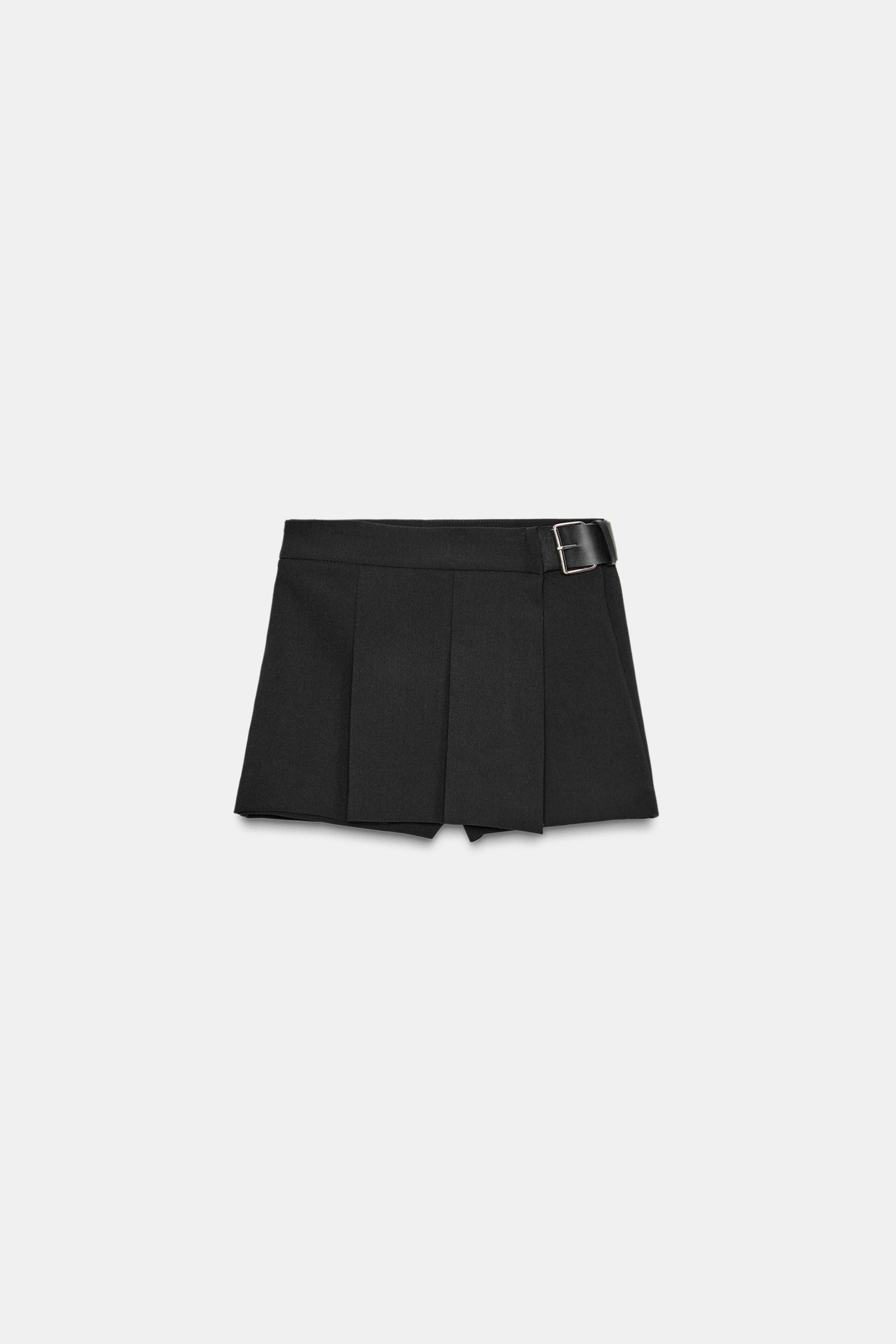 PLEATED BELTED SKORT | Zara US