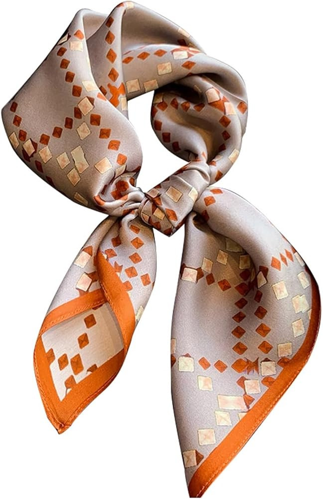 100% Pure Mulberry Silk Square Scarf for Hair-27''x27''- Women Silk Neckerchief Head Wrap Scarf | Amazon (US)