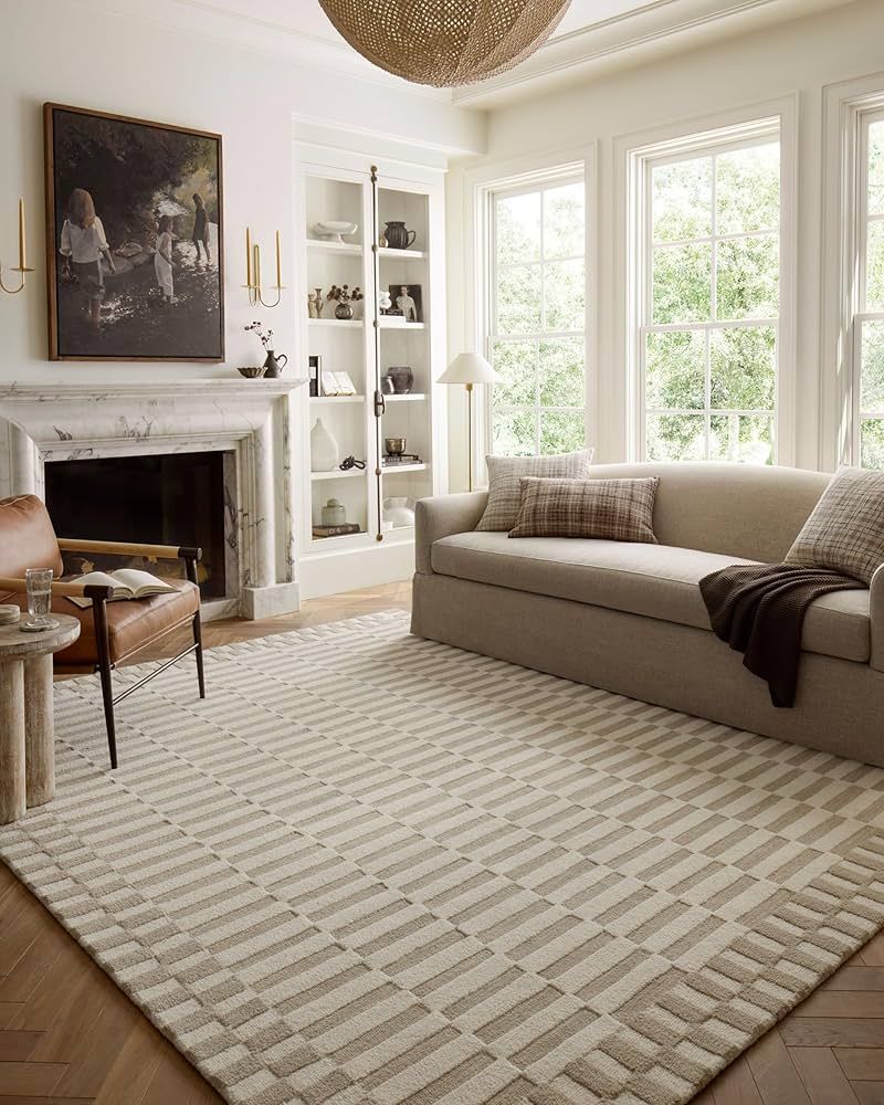 Loloi Chris Loves Julia Bradley Collection BRL-02 Ivory/Beige 7'-9" x 9'-9" Area Rug | Amazon (US)