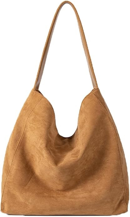Women's Suede Hobo Tote Bag Casual Shoulder Slouchy Bag Stylish Handbag Fall Winter Large Pocket ... | Amazon (US)