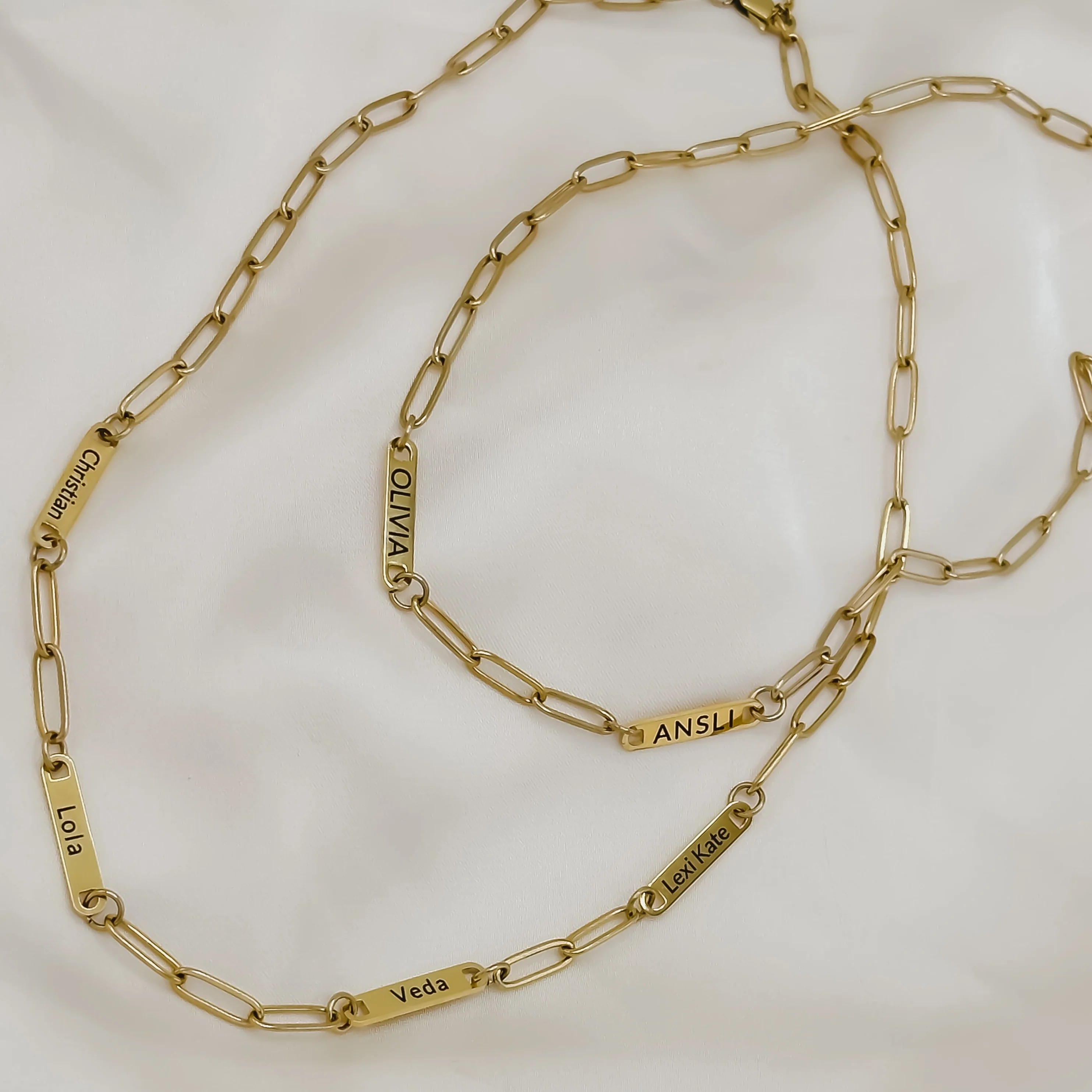 Custom Engraved Bar Paperclip Necklace | Jonesy Wood