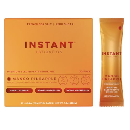 Instant Hydration Electrolytes Powder Packets - Mango Pineapple Drink Mix - Zero Sugar - Keto, Vegan, Gluten-Free, Non-GMO - Boost Recovery, Brain Health, Muscle & Tissue Support- 30 Sticks | Amazon (US)