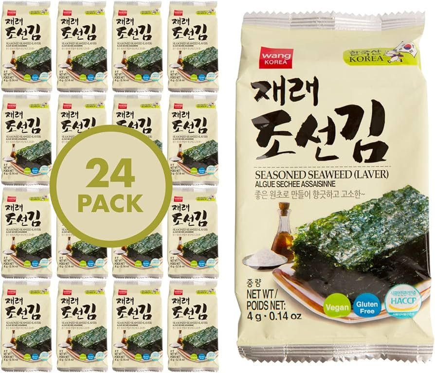 Wang Korean Roasted Seaweed Snack, Keto-friendly, Vegan, Gluten-Free, Healthy Snack 0.14 Ounce, P... | Amazon (US)