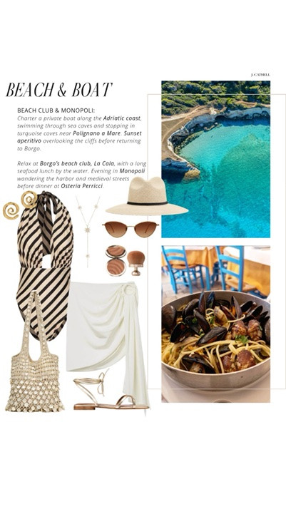Puglia is the kind of place that changes your pace completely — long lunches, olive groves for miles, whitewashed towns, beach clubs on impossibly blue water, and hotels so beautiful you genuinely never want to leave. 🇮🇹✨

This edit is inspired by the ultimate luxury escape through southern Italy, from Borgo Egnazia to Masseria Trapanà, with chic looks for seaside aperitivos, yacht days, slow mornings, sunset dinners, and every gorgeous moment in between. Think linen sets, elevated sandals, beautiful swimwear, raffia textures, and effortless pieces made for an Italian summer.

Shop the full Puglia-inspired edit below. ☀️

#LTKSeasonal #LTKOver40 #LTKTravel