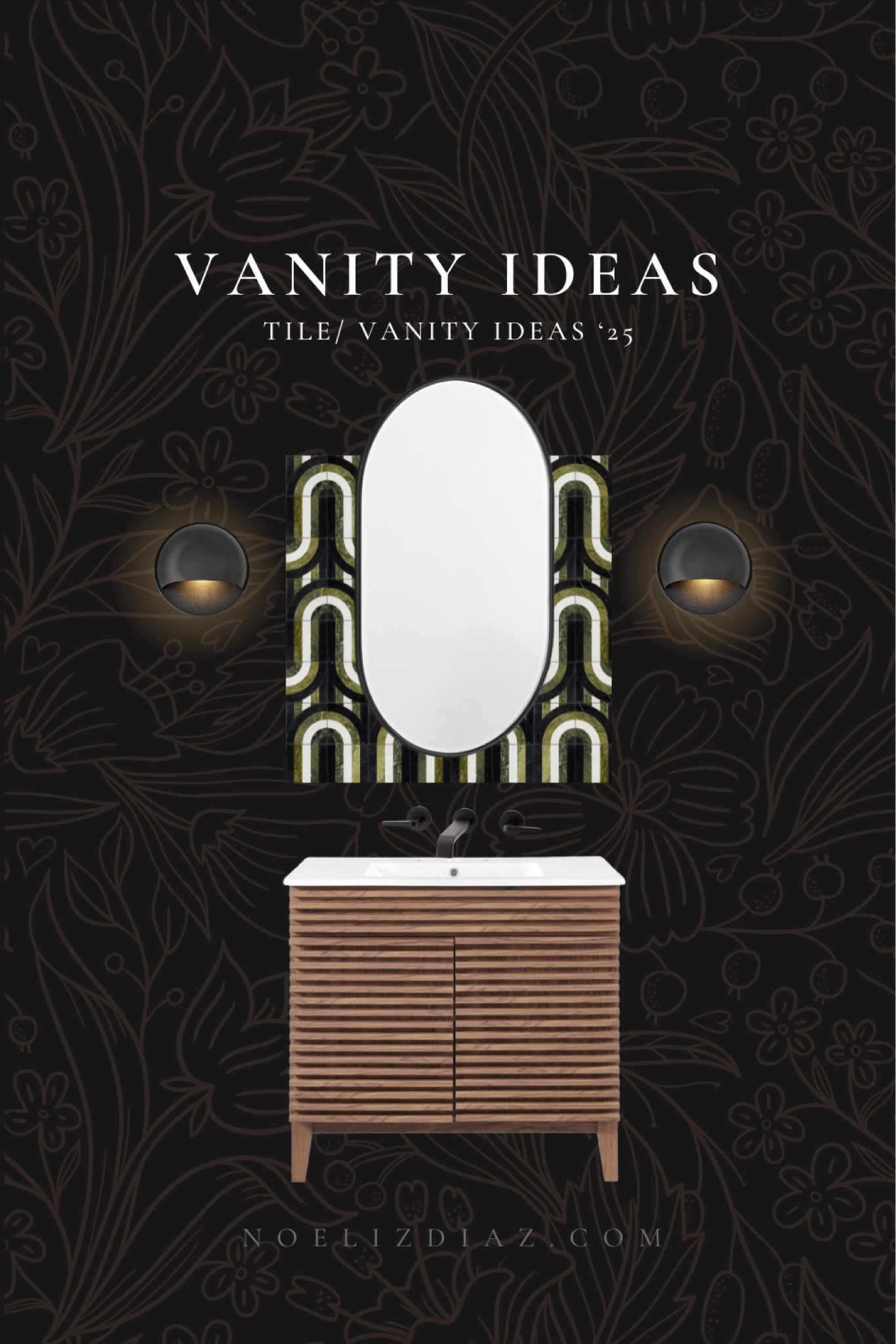 Small bathroom design ideas! A wood tone vanity and give your bathroom a warm look. 💕 #bathroom #vanity #tileideas 

#LTKSaleAlert #LTKStyleTip #LTKHome