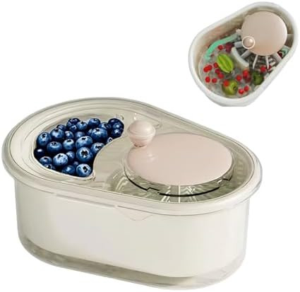 Fruit Cleaner Spinner, Portable Kitchen Washer Scrubber, Fruit Cleaner Spinner with Bowl and Lid,... | Amazon (US)