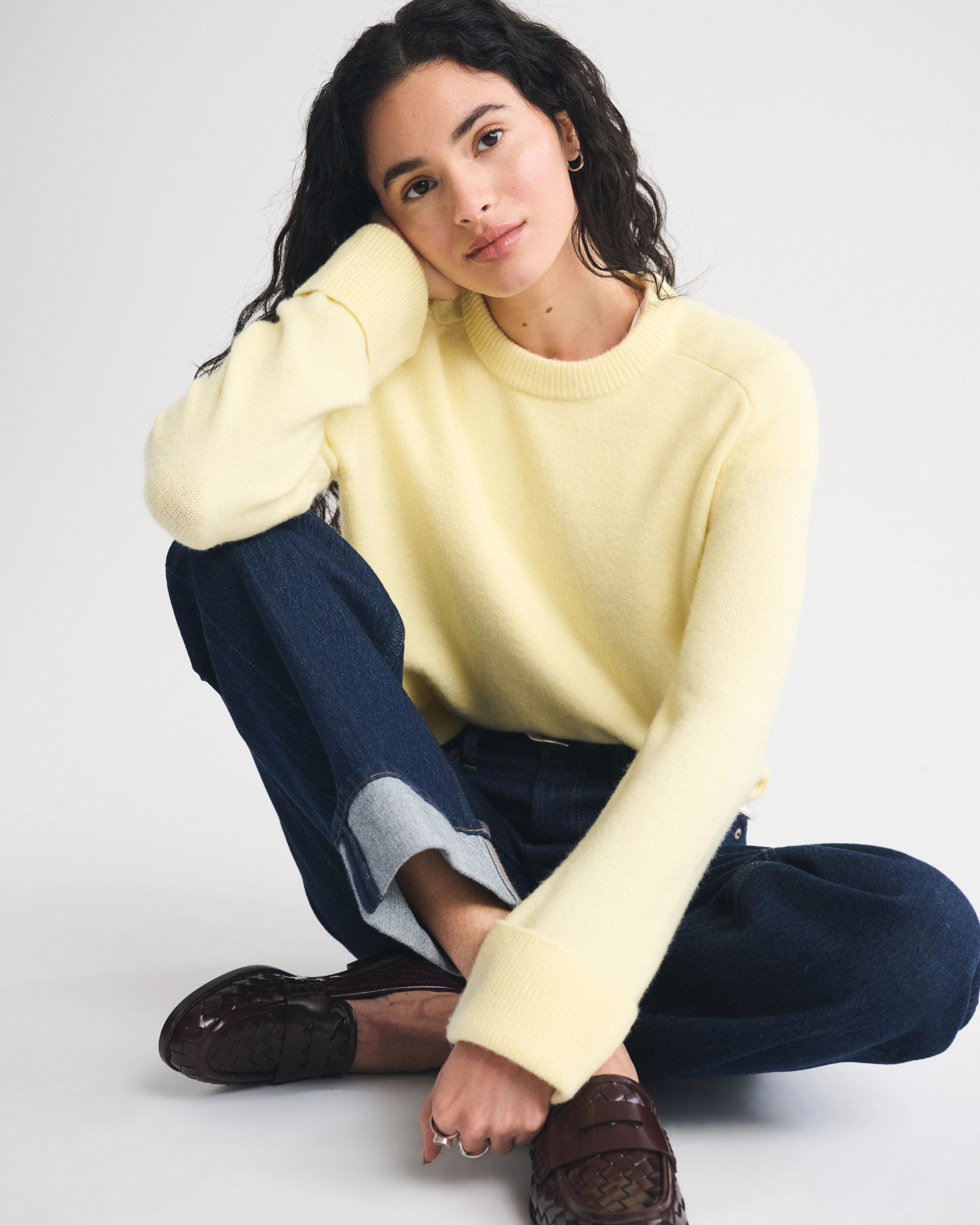 The A&F Madeline Merino Wool-Blend Crew Sweater | Abercrombie & Fitch (US)
