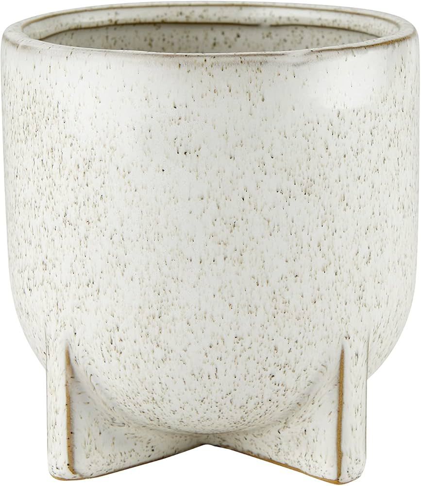 47th & Main Ceramic Footed Planter Pot, 3" Tall, White Speckled | Amazon (US)