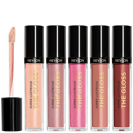 Revlon Lip Gloss Set, Super Lustrous 5 Piece Gift Set, Non-Sticky, High Shine, Cream & Pearl Fini... | Amazon (US)