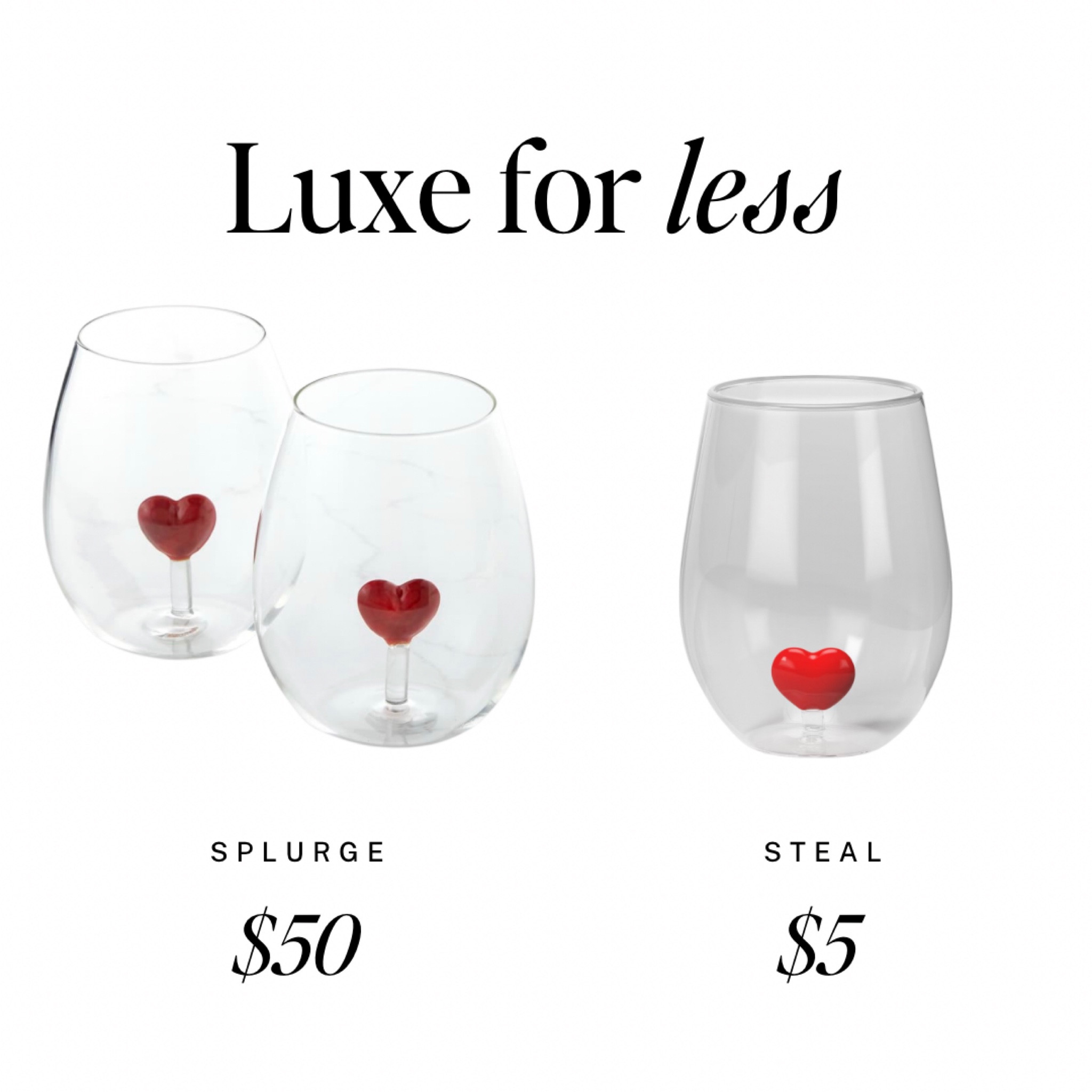 Found the perfect lookalike heart glasses at Target for only $5!

You could pay way more, but when you can get enough for all your girls at the Valentine's Day party why would you only buy 2?

Target finds, Valentine's Day. Valentine's Day party, Galentine's Day party, heart, heart glasses, cocktails, bar cart, target deals


#LTKFindsUnder50 #LTKParties #LTKSeasonal