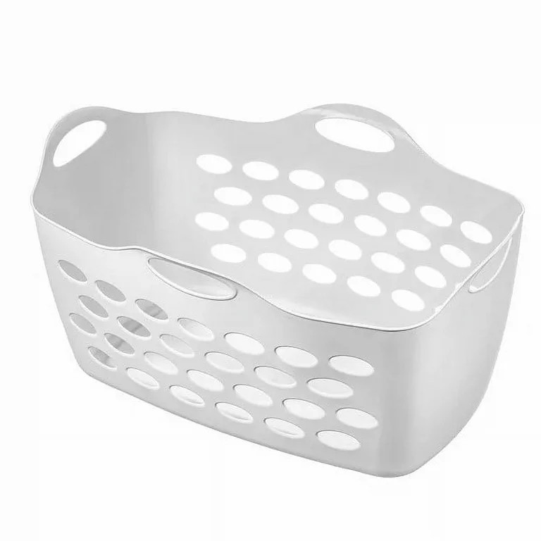 Mainstays Flexible Square Laundry Basket, White, 0.7 Bushels, 2 Handles | Walmart (US)