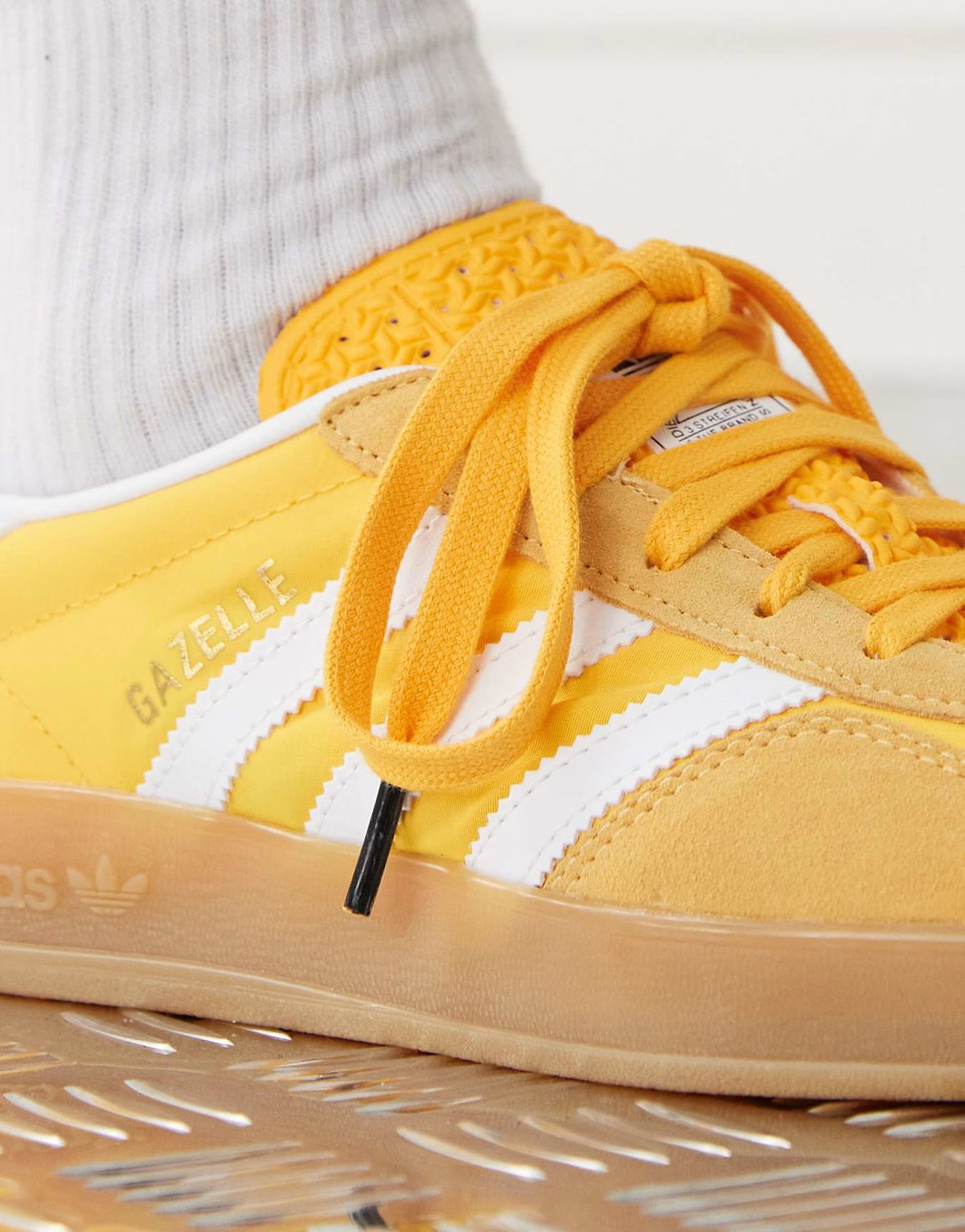 adidas Originals Gazelle Indoor sneakers in yellow and white | ASOS (Global)