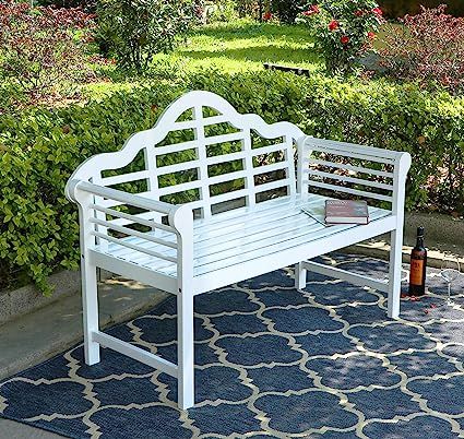 PHI VILLA Outdoor Garden Bench, 53”L Acacia Wood Bench with Backrest and Armrests, Modern Desig... | Amazon (US)