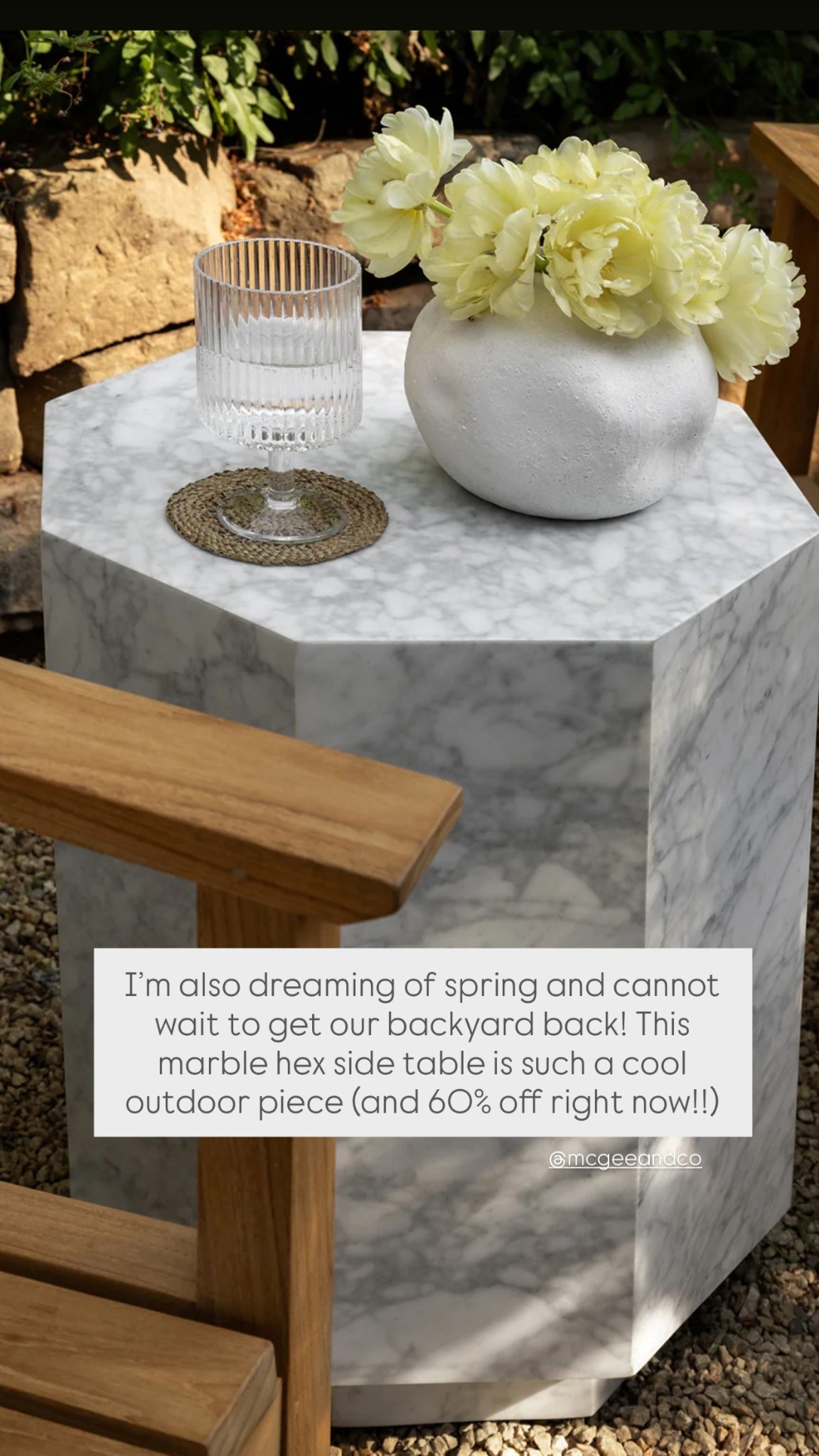 I’m also dreaming of spring and cannot wait to get our backyard back! This marble hex side table from @mcgeeandco is such a cool outdoor piece (and 60% off right now!!)

#LTKSaleAlert #LTKHome #LTKSeasonal