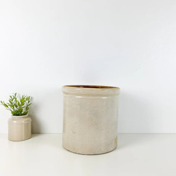 Antique 2 Gallon Stoneware Crock Unmarked  Vintage Modern | Etsy | Etsy (US)