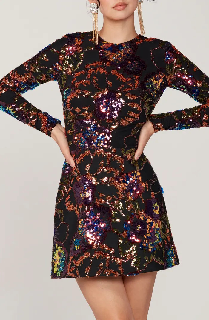 HELSI Avery Sequin Open Back Long Sleeve Cocktail Minidress | Nordstrom | Nordstrom