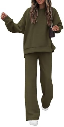 KIRUNDO Fall Sweatsuits Women 2 Piece Outfit Lounge Sets 2025 Matching Airport Oversized Sweatshi... | Amazon (US)
