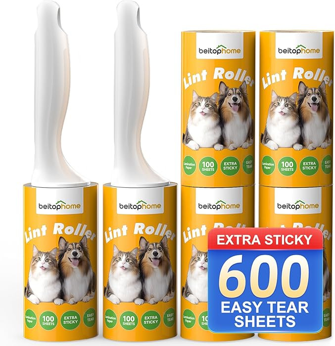 Extra Sticky Lint Roller for Pet Hair, 600 Sheets with 2 Reinforced Handles, Heavy Duty Lint Roll... | Amazon (US)
