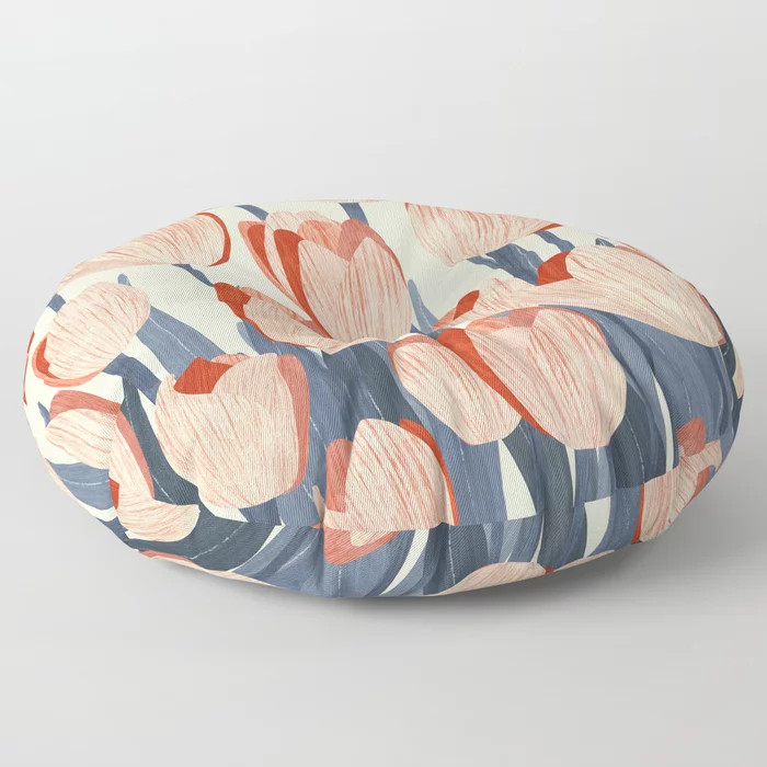Flowers Tulips pattern Floor Pillow | Society6