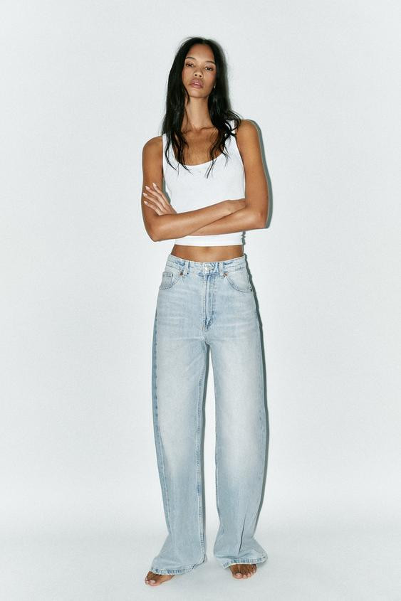TRF HIGH WAIST EXTRA WIDE LEG JEANS | Zara US