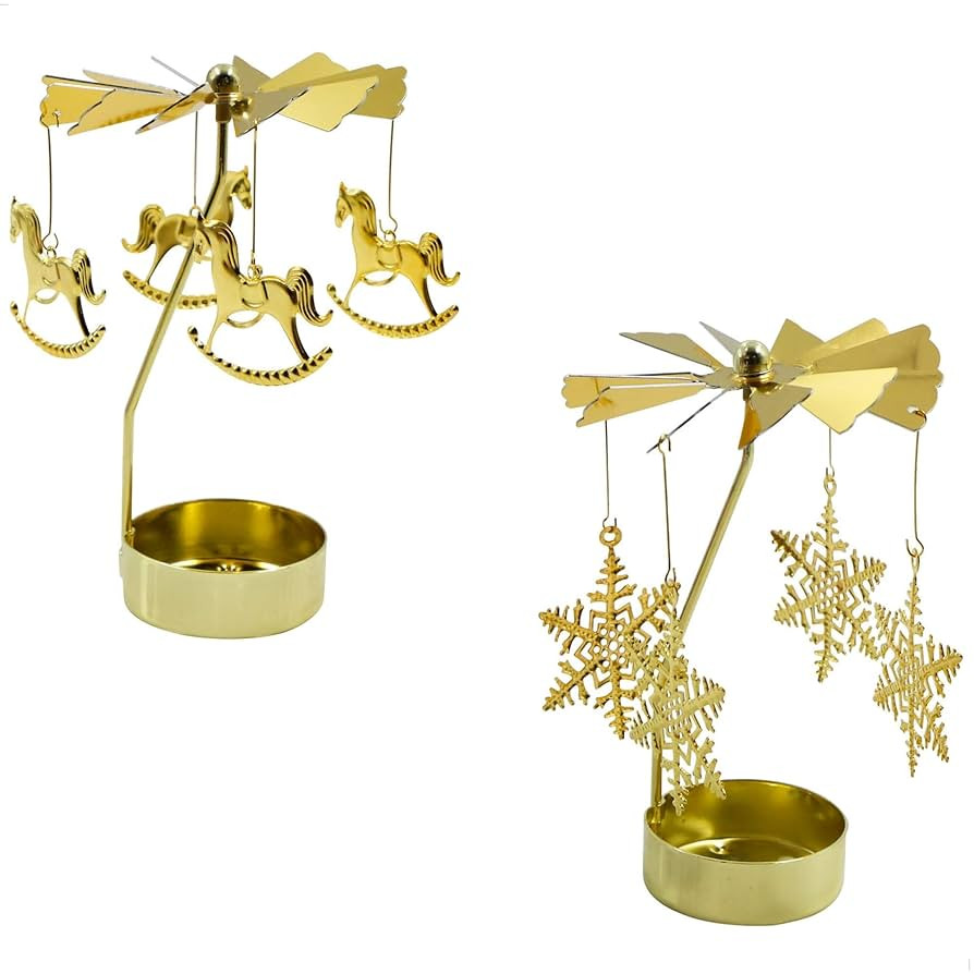 Kerzenhalter Schwimmkerzen Teelichthalter - 2 Stück Rotierender für Halloween Weihnachten Gebur... | Amazon (DE)