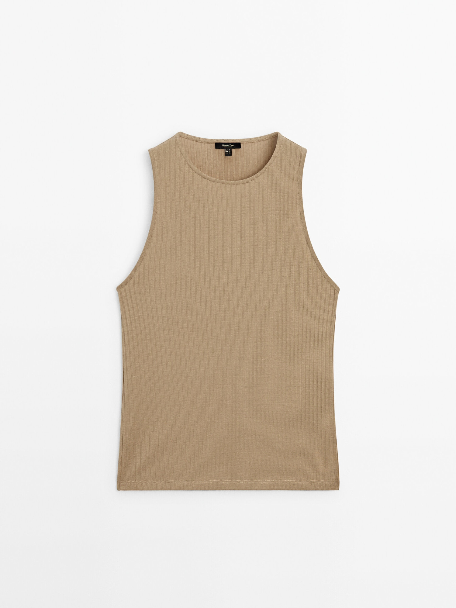 Ribbed lyocell blend T-shirt | Massimo Dutti US