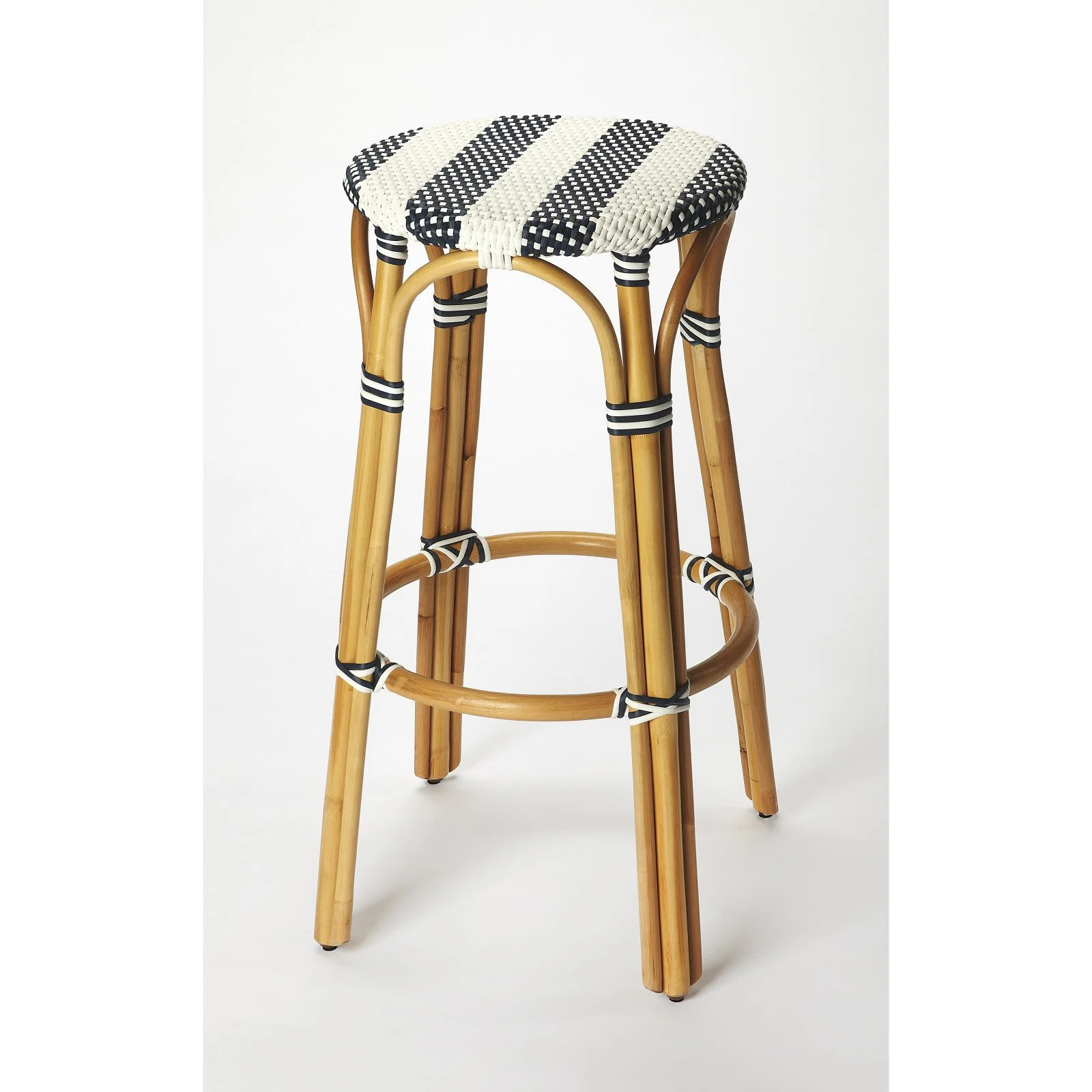 Butler Specialty Tobias Striped 30 in. Rattan Bar Stool - Walmart.com | Walmart (US)