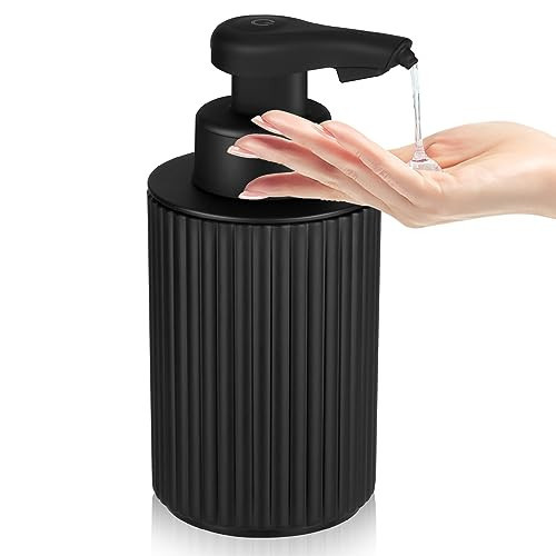Automatic Soap Dispenser Liquid Touchless: 9oz Black Plastic - Rechargeable Electric Smart Auto Hand Soap Dispenser - Dish Bathroom Kitchen | Amazon (US)