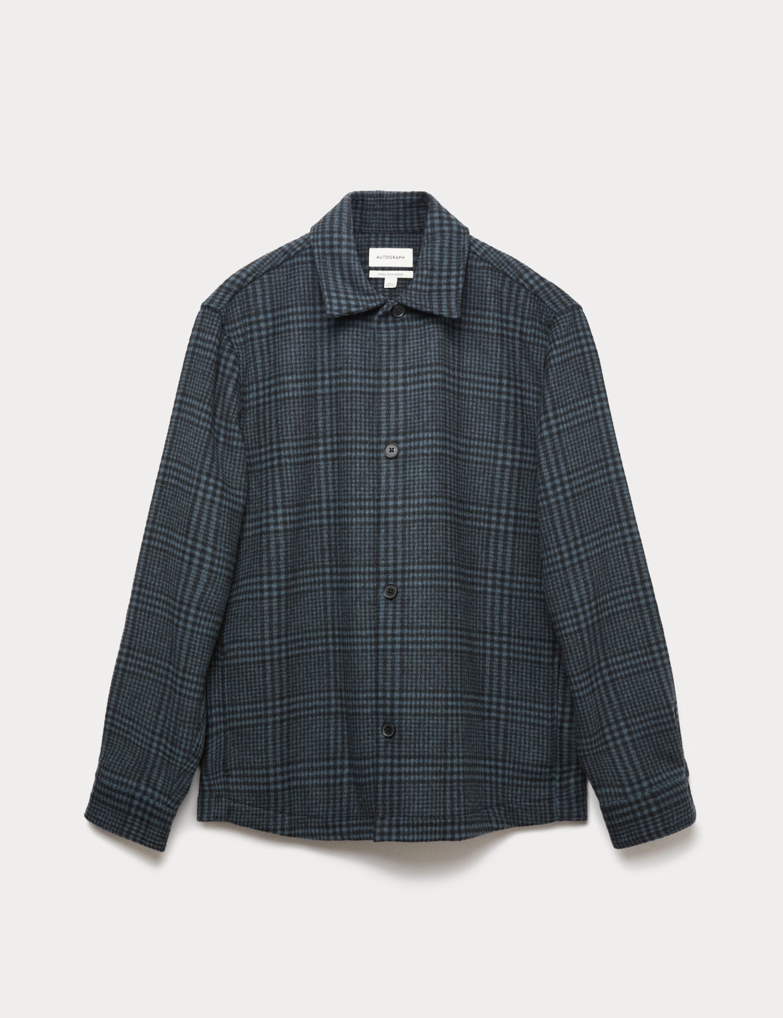Wool Blend Checked Overshirt | Marks & Spencer (UK)