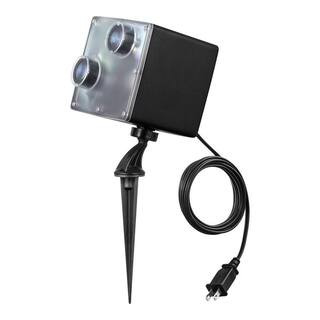13.27 in. Christmas LED Projection Light Show Swirling Storm Bright White/Bluey Spotlight Stake | The Home Depot